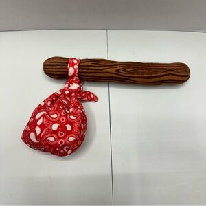 Super RARE Barkbox Plush Dog Toy - Bindle Handkerchief On A Stick - Named Bisco